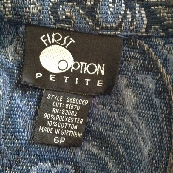 First Option 6P, Blazer, Textured, Paisley, full zipper, Eclectic Style, Autumn - Picture 3 of 4